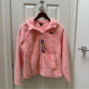 NWT Eddie Bauer Youth Plush Salmon Pink Zip Up Hoodie Size Large